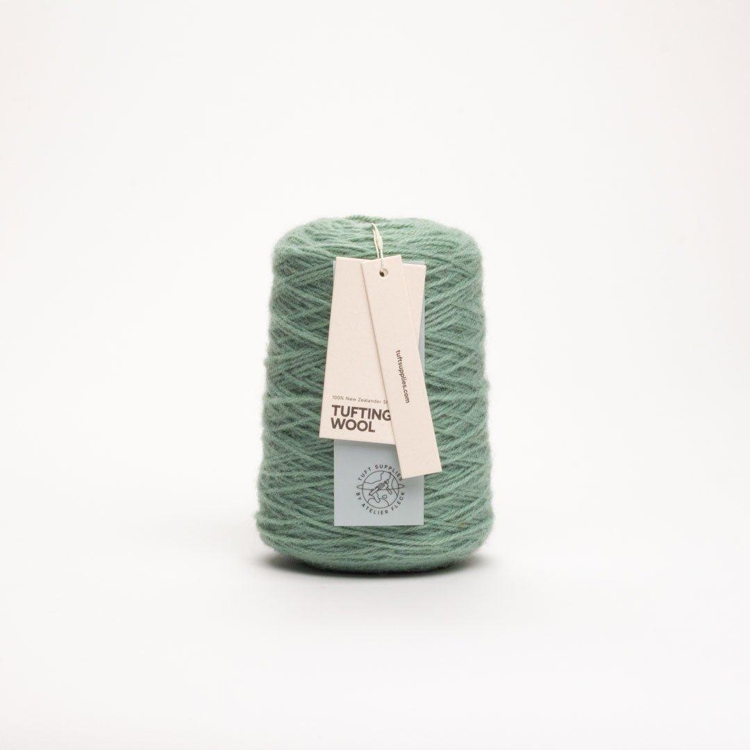 sagebrush green 100% New Zealand Wool Tufting Yarn 500g cone – durable 3-ply rug making yarn