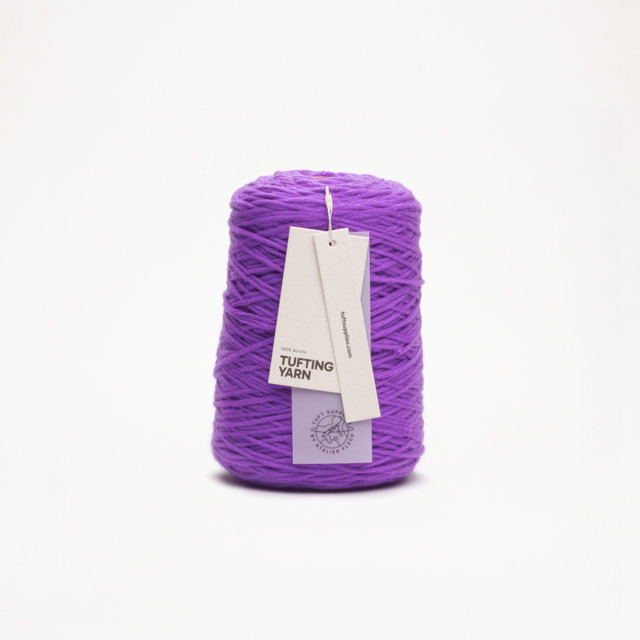 Electric Violet yarn in a bright tone shade (Hex: #9c53c4), suitable for tufting and punch needle projects.