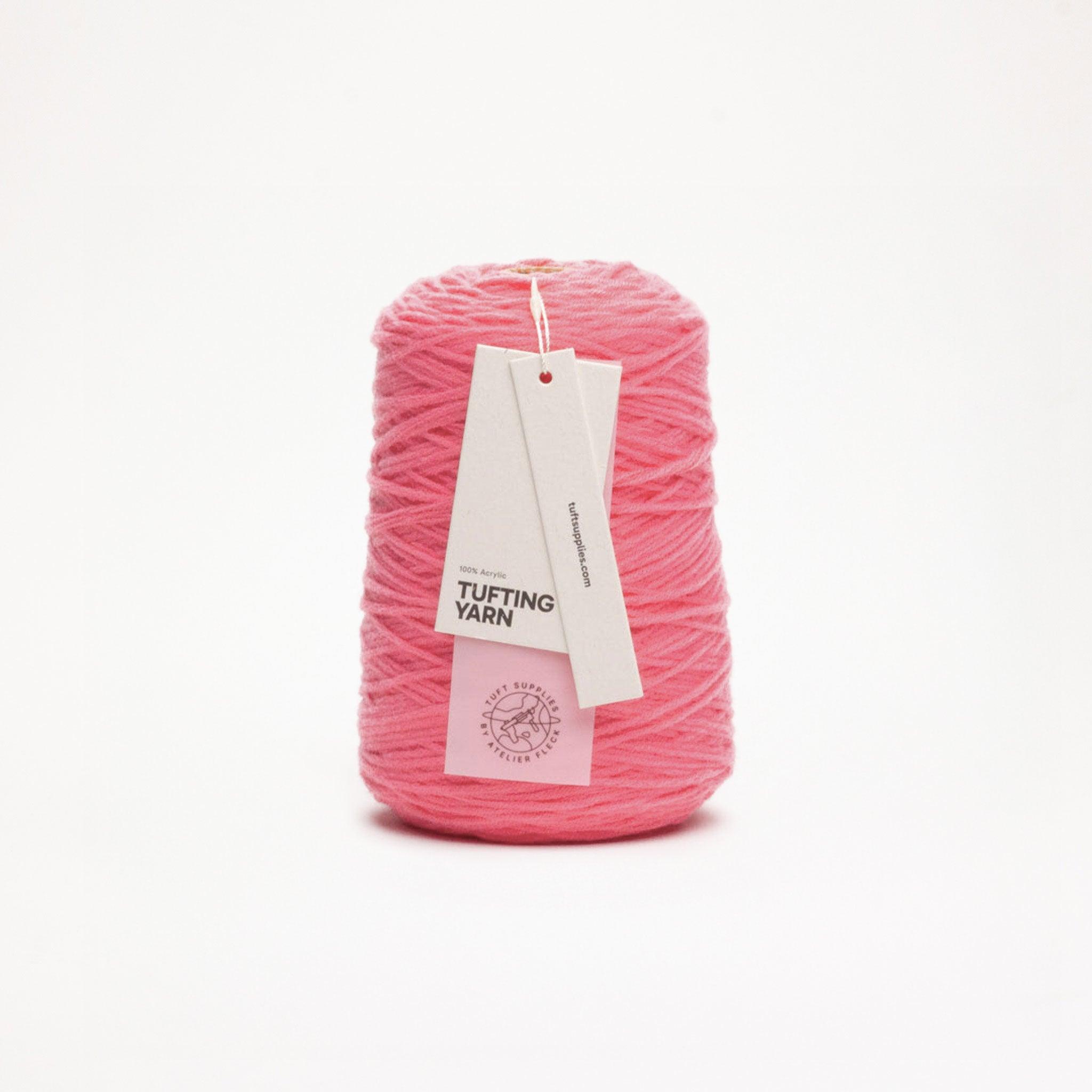 Rosewater yarn in a warm tone shade (Hex: #ed8f9d), suitable for tufting and punch needle projects.