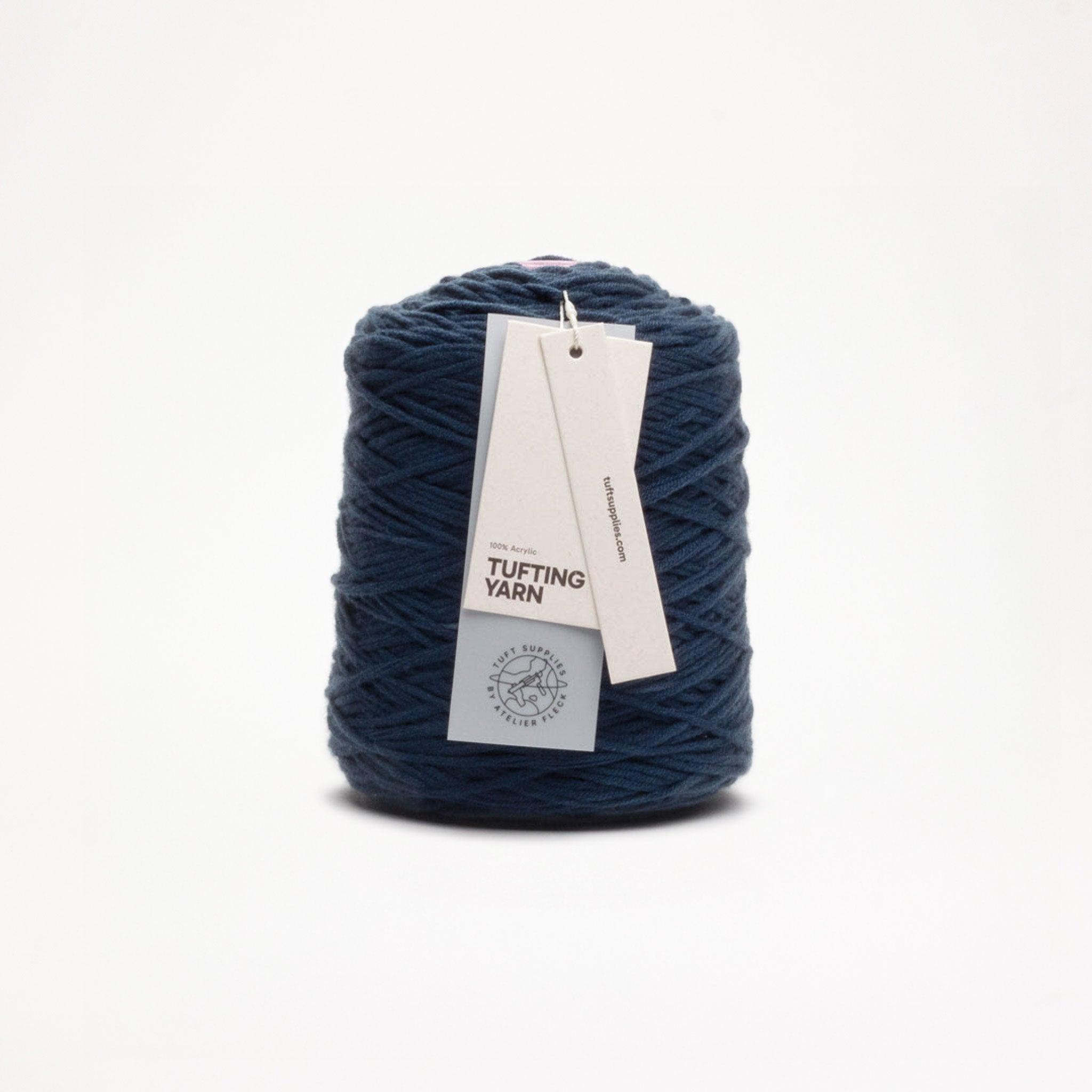 Slate Blue yarn in a cold tone shade (Hex: #3d4a67), suitable for tufting and punch needle projects.