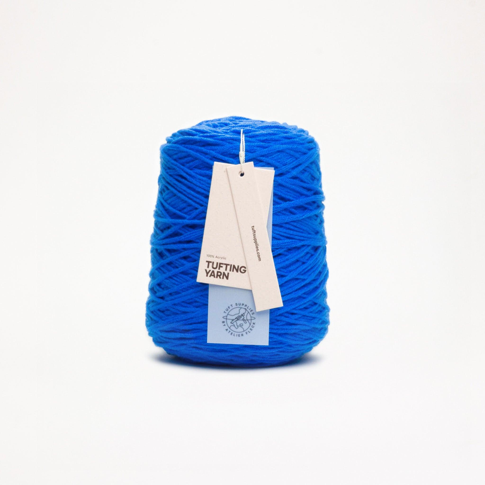 Cobalt Blue yarn in a cold tone shade (Hex: #0954c0), suitable for tufting and punch needle projects.