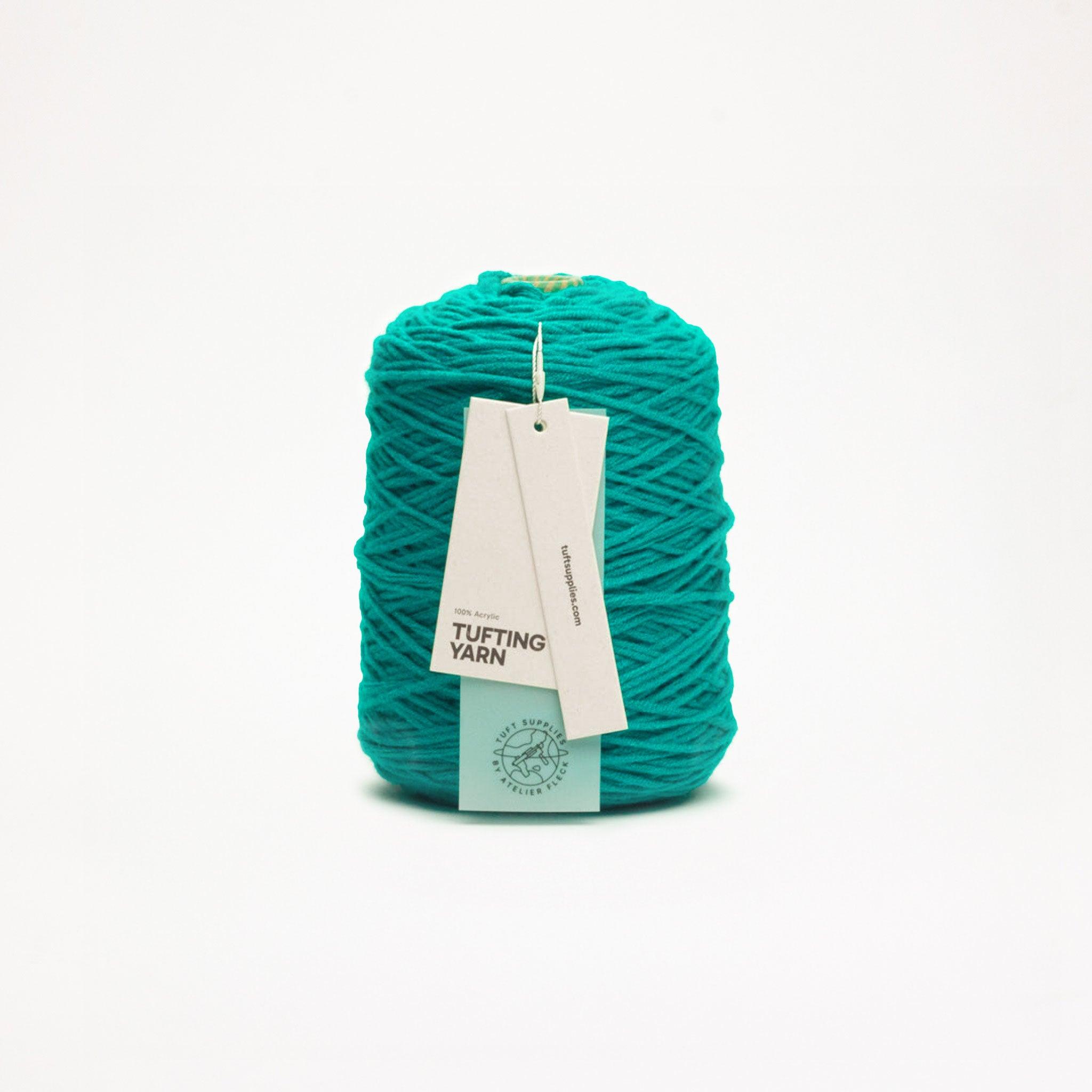Emerald yarn in a cold tone shade (Hex: #008e8a), suitable for tufting and punch needle projects.