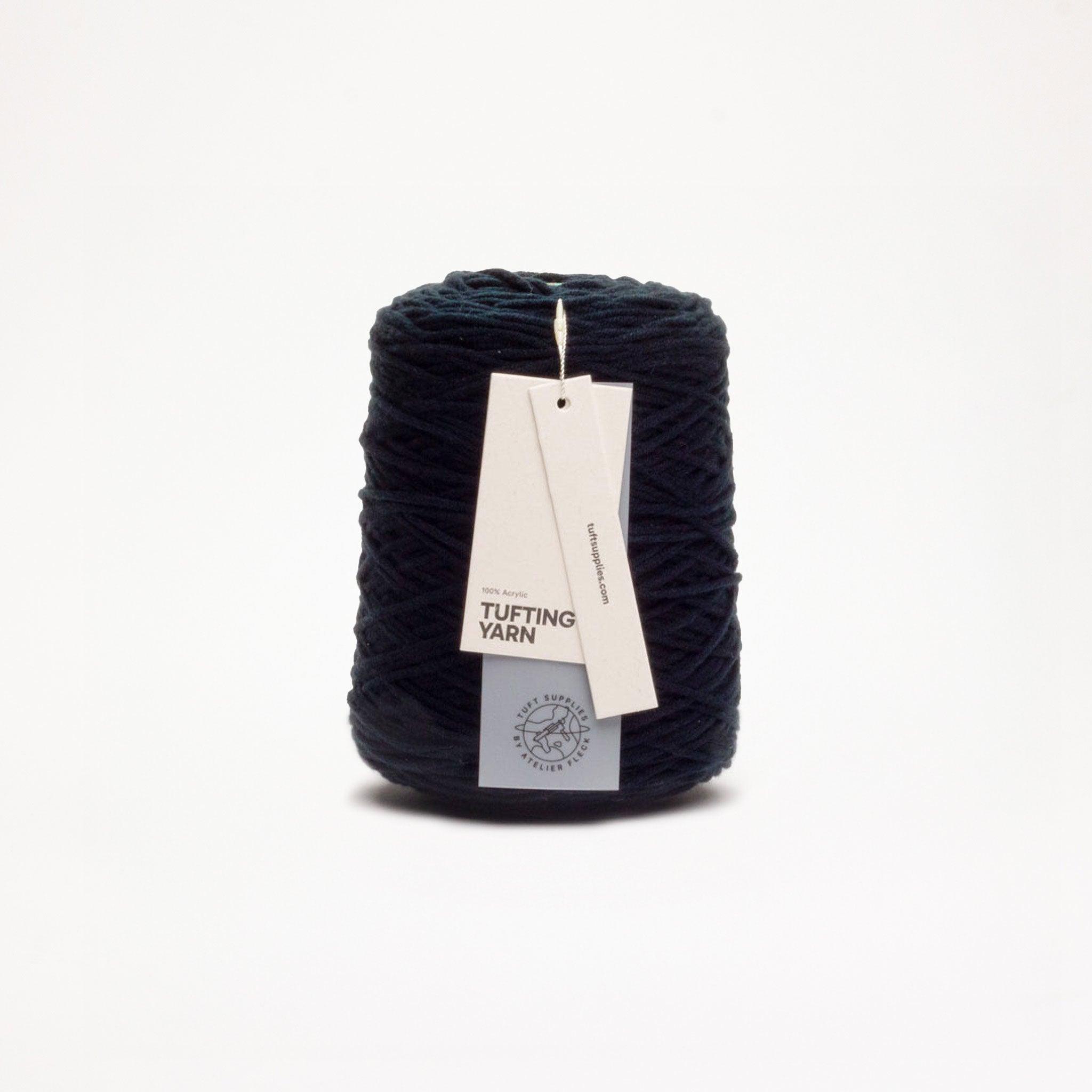 Black yarn in a neutral tone shade (Hex: #171a21), suitable for tufting and punch needle projects.