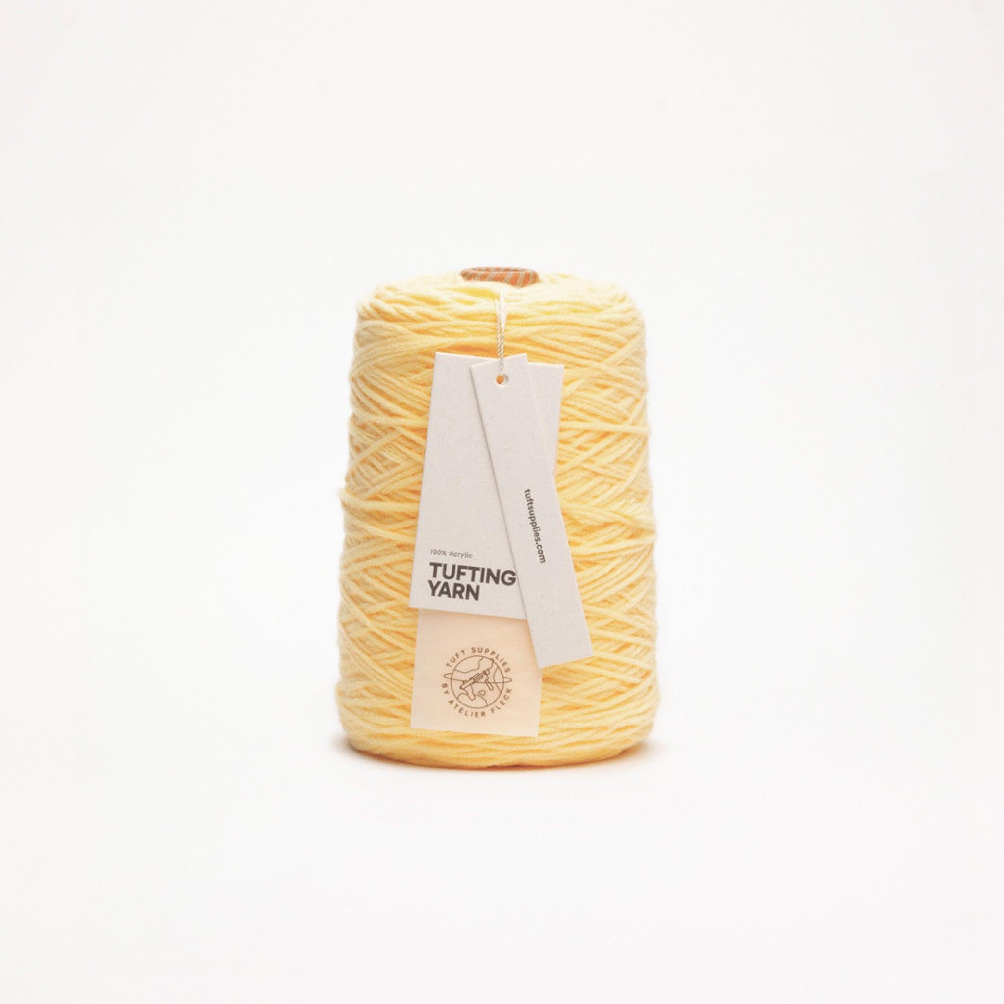 Vanilla Cream yarn in a warm tone shade (Hex: #f7e9b9), suitable for tufting and punch needle projects.