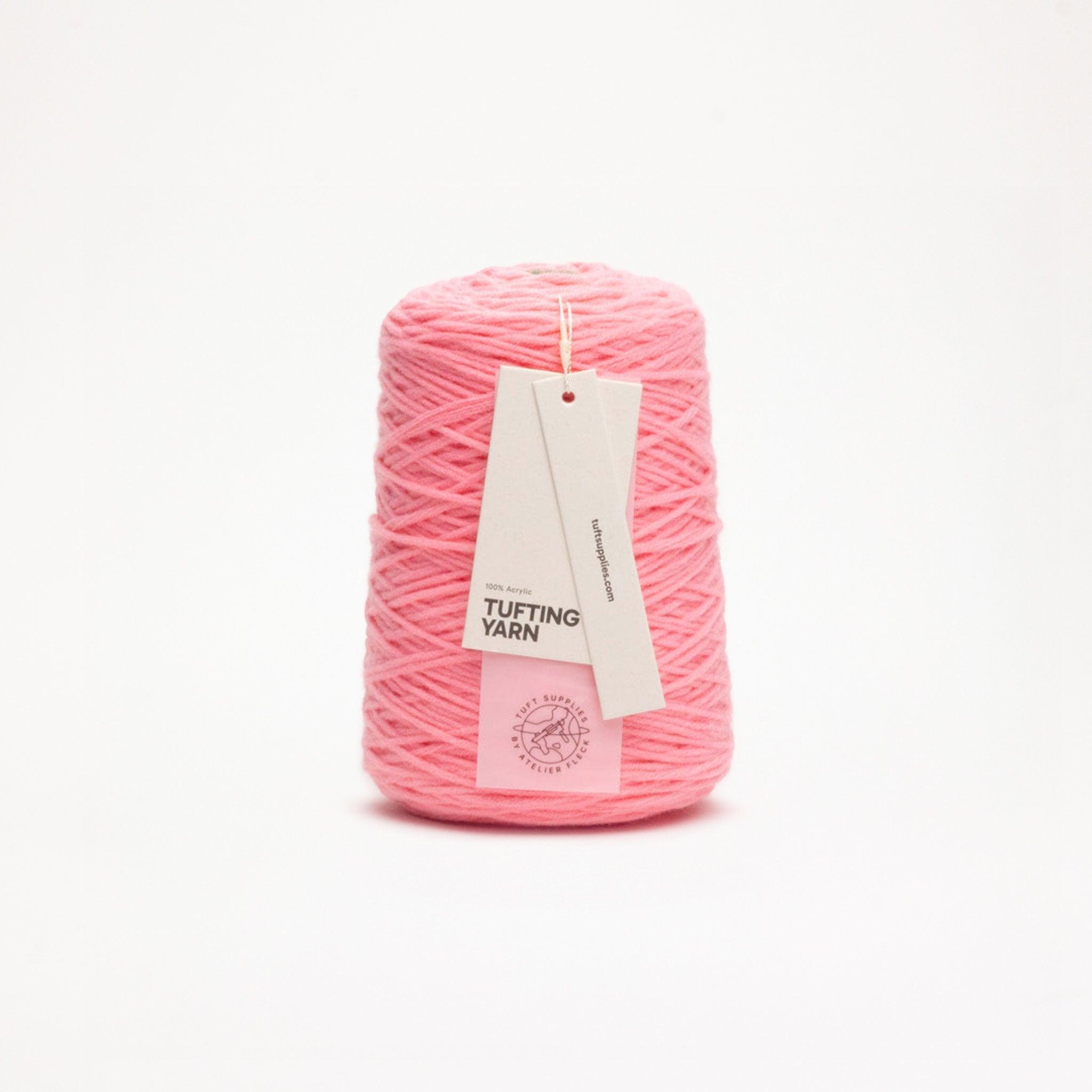 Soft Coral yarn in a warm tone shade (Hex: #f2959e), suitable for tufting and punch needle projects.