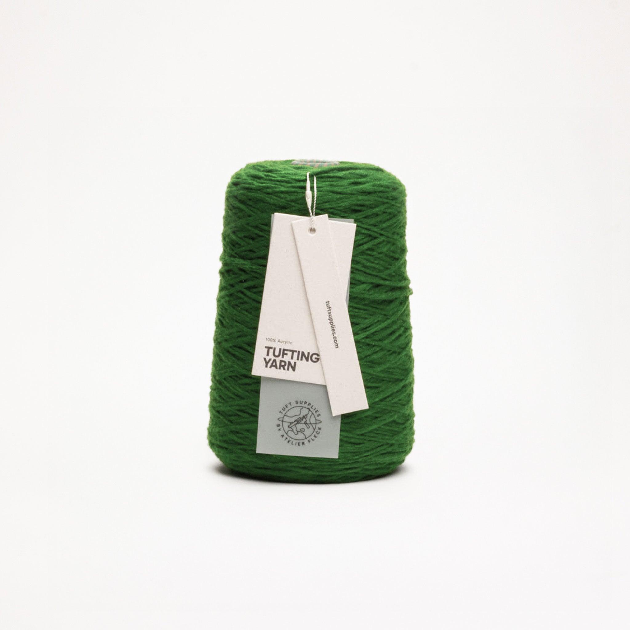 Forest Moss yarn in a warm tone shade (Hex: #3a6433), suitable for tufting and punch needle projects.