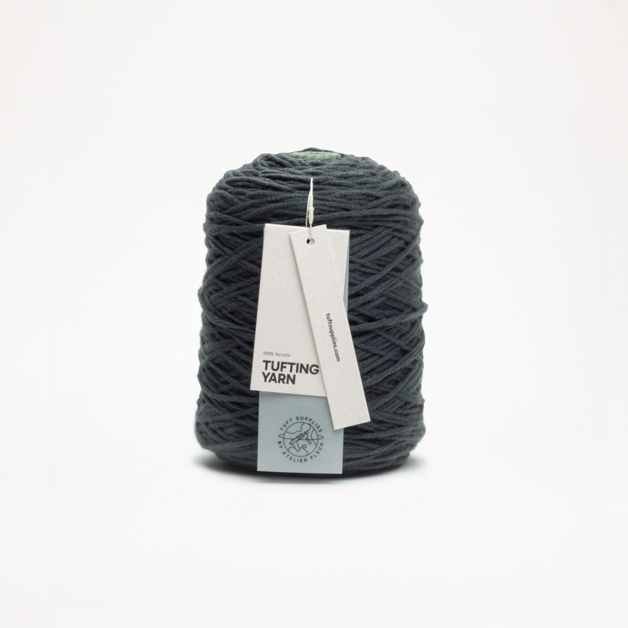 Graphite Grey yarn in a neutral tone shade (Hex: #43484d), suitable for tufting and punch needle projects.